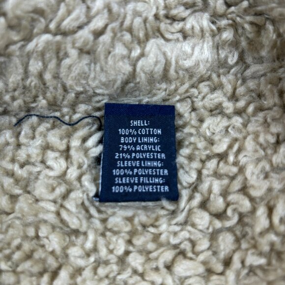 GAP Denim Jacket Women's Large Sherpa Lined Trucker Style Y2K Distressed VTG - Picture 7 of 10